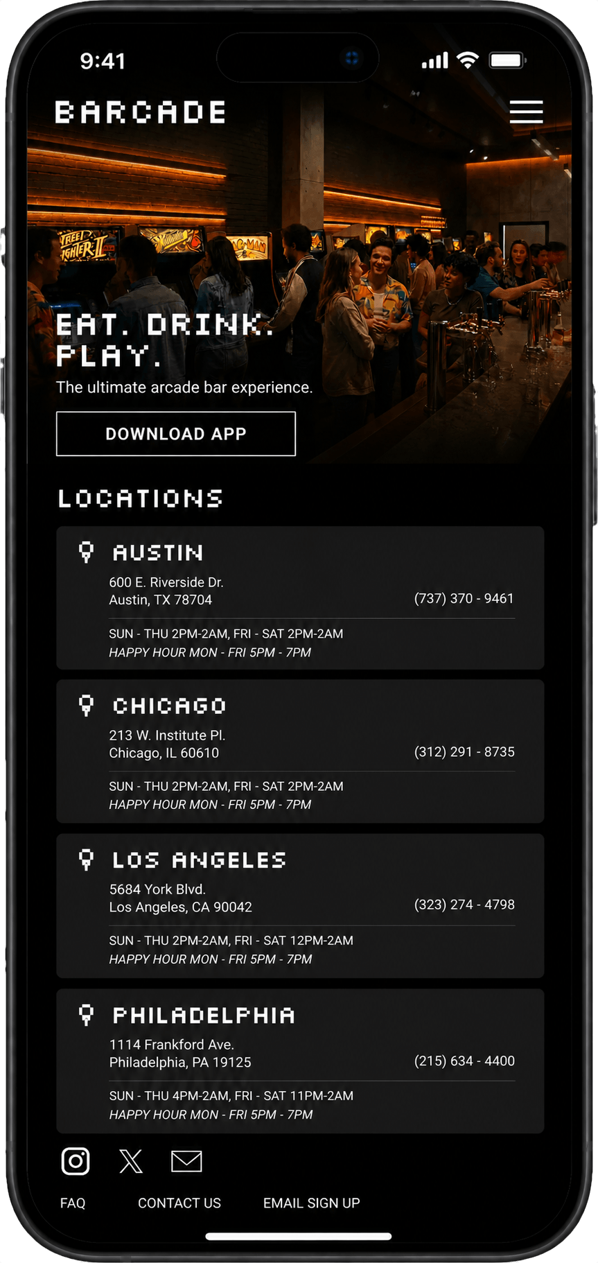 Barcade mobile locations concept